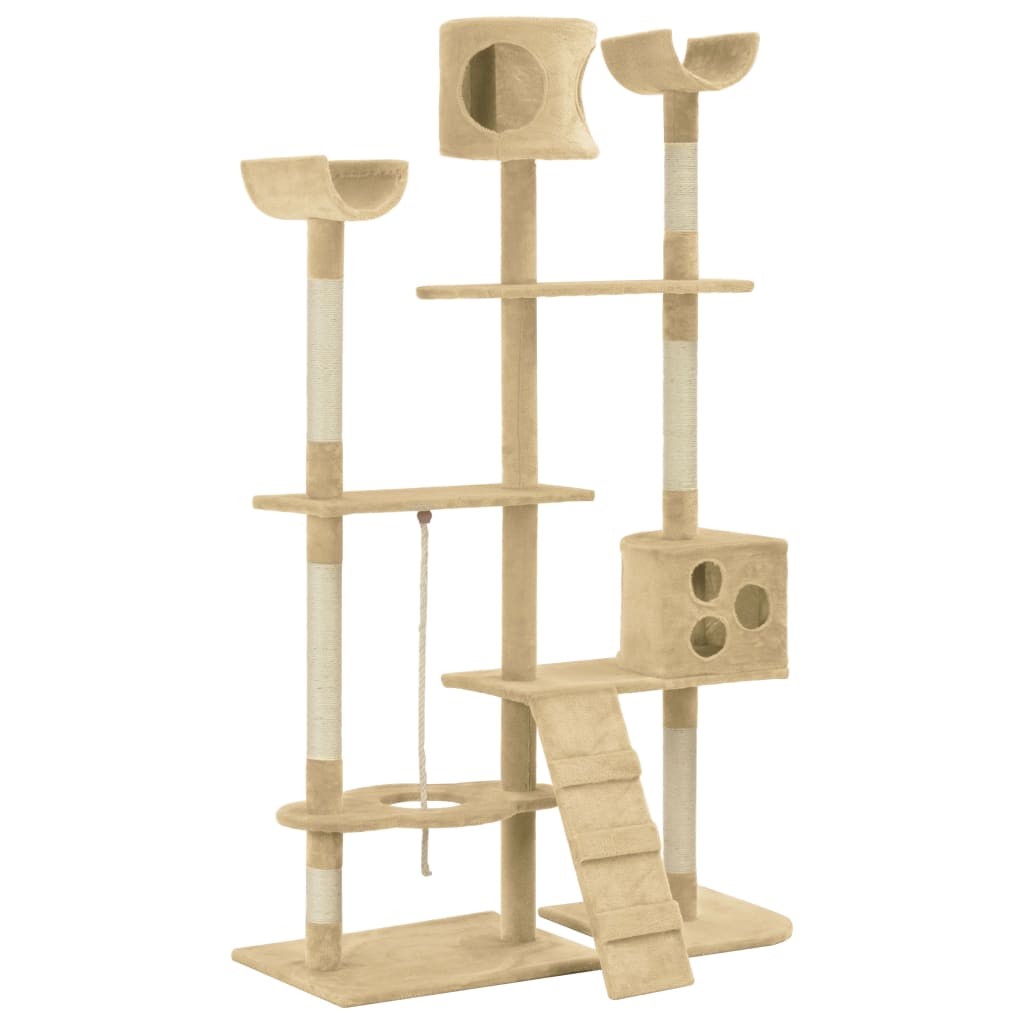 Cat Tree with Sisal Scratching Posts Beige 180 cm